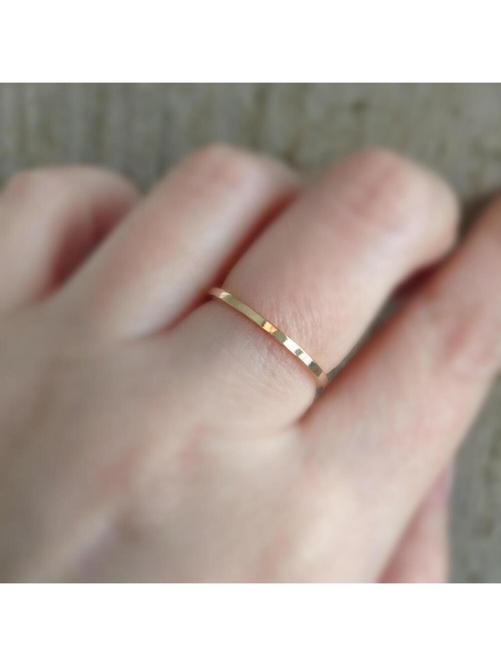 Square 14K Gold Filled Stacking Rings - Picture 4 of 5